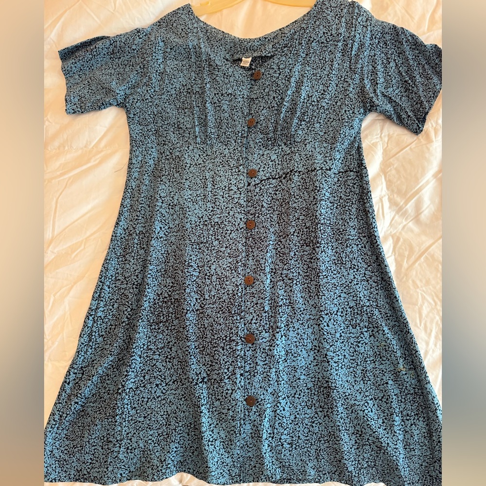 Blue print - cool summer casual dress Size Large